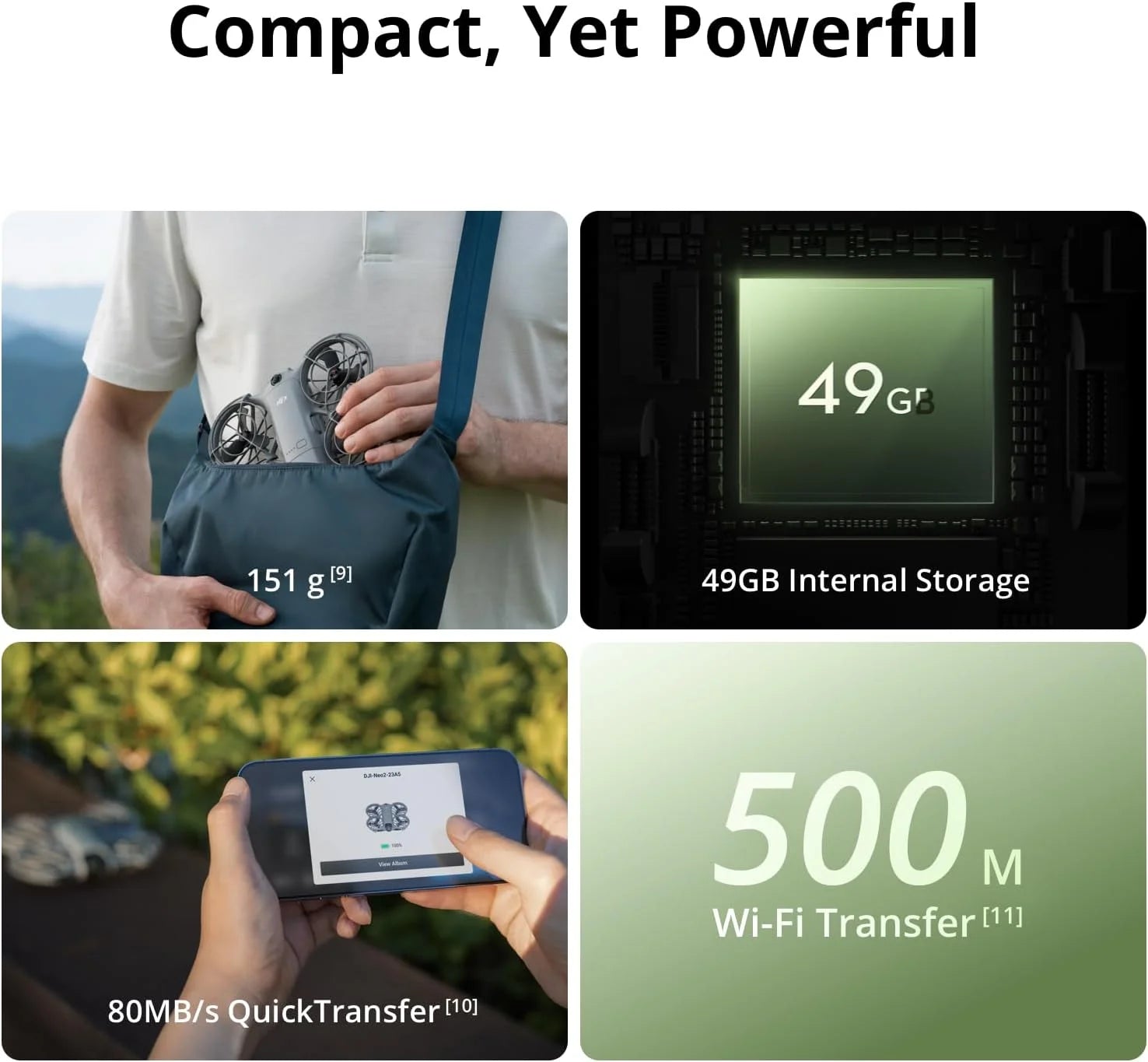 DJI Neo 2 Camera Drone – 4K Video, 151g, ActiveTrack & Obstacle Sensing