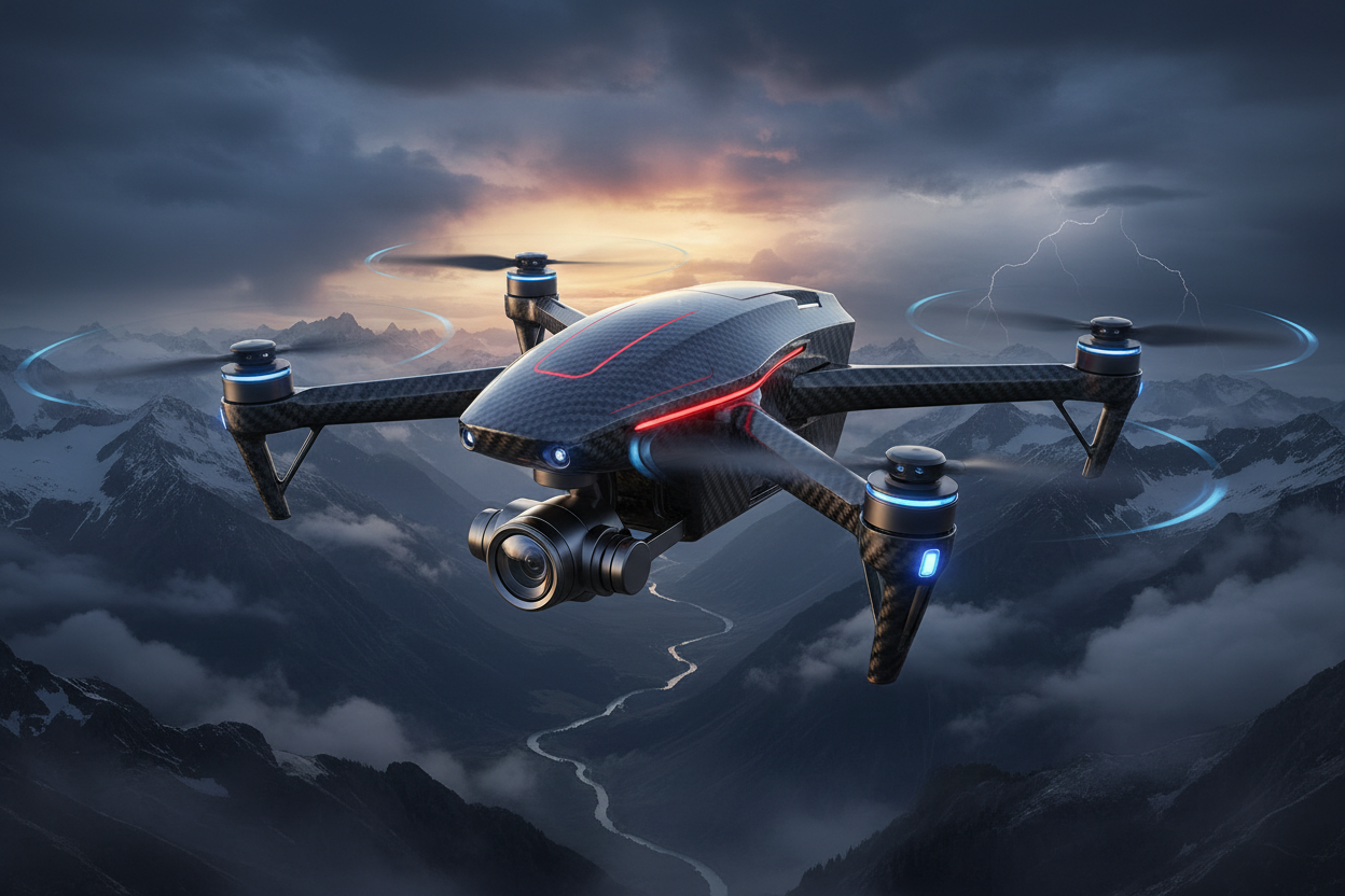 Premium Drone in Flight